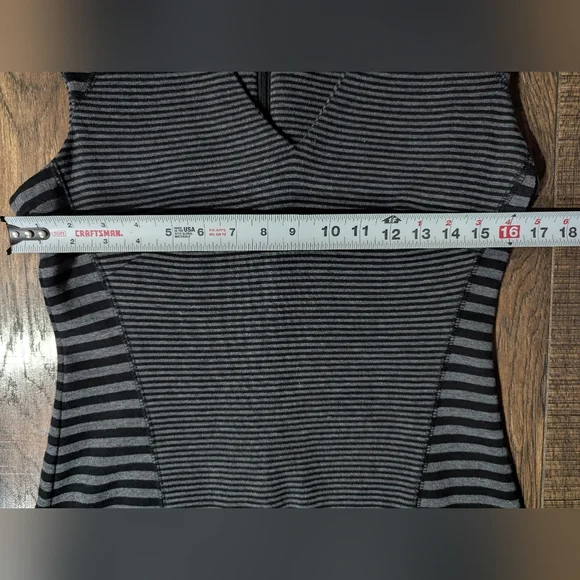 Calvin Klein Womens Size 6 Black & Gray Dual Striped Sheath Dress Cap Sleeves - Picture 7 of 15